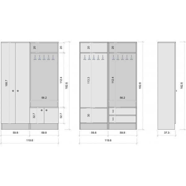 Mendy hallmöbel - Vit Mendy hallmöbel - Vit