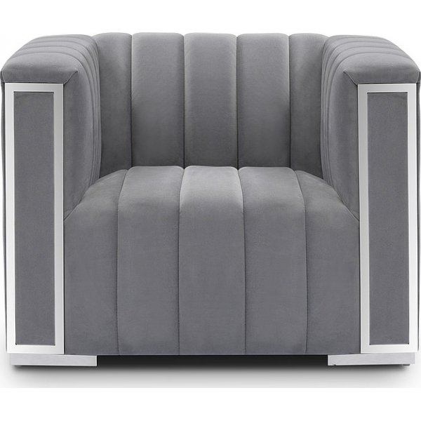 Fauteuil Vogue en velours gris Fauteuil Vogue en velours gris