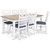 Ramns matgrupp - Bord inklusive 6 st Herrgrd Gripsholm stolar med bl sits - Vit/ekbets