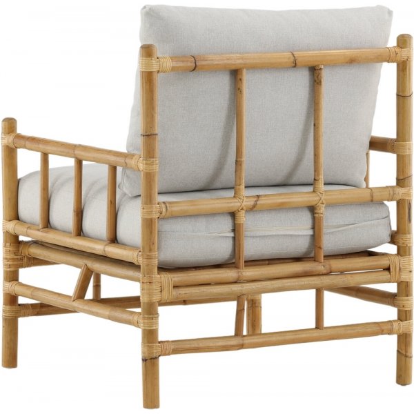 Fauteuil cann - Gris clair/Naturel