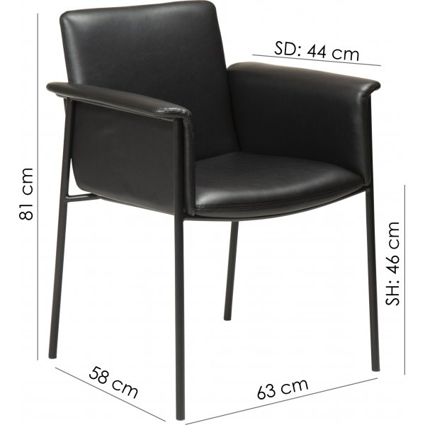 Fauteuil Vale - PU noir