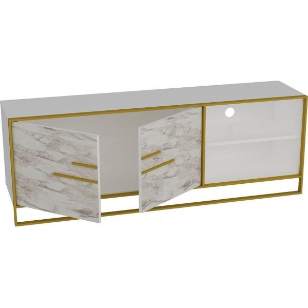 Banc multimédia Polka - Doré/blanc Banc multimédia Polka - Doré/blanc