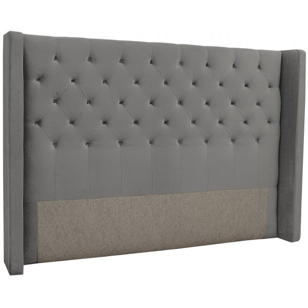 Tête de lit avec boutons Almedal (Velours Gris) - Toutes largeurs Tête de lit avec boutons Almedal (Velours Gris) - Toutes largeurs