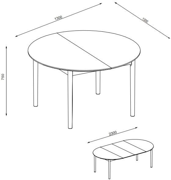 Table à manger Karmöy 130-230 x 130 cm - Placage chêne pigmenté blanc Table à manger Karmöy 130-230 x 130 cm - Placage chêne pigmenté blanc