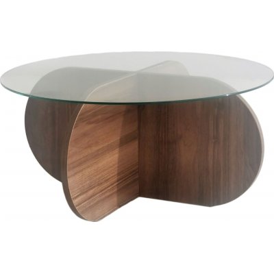 Bubbel soffbord Ø75 cm - Valnöt + Fläckborttagare för möbler