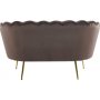 Kingsley 2-zitsbank in fluweel - bruin/messing + Meubelpoten