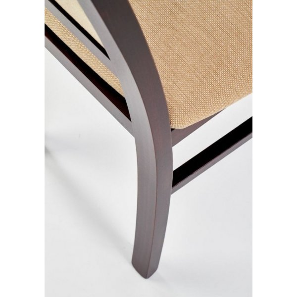 Chaise de salle à manger Gille - Beige/noyer foncé Chaise de salle à manger Gille - Beige/noyer foncé