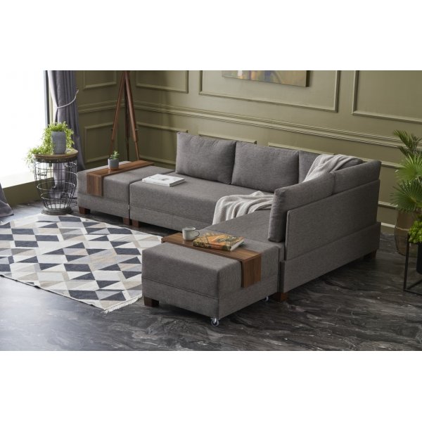 Canapé convertible d'angle Fly - Marron Canapé convertible d'angle Fly - Marron