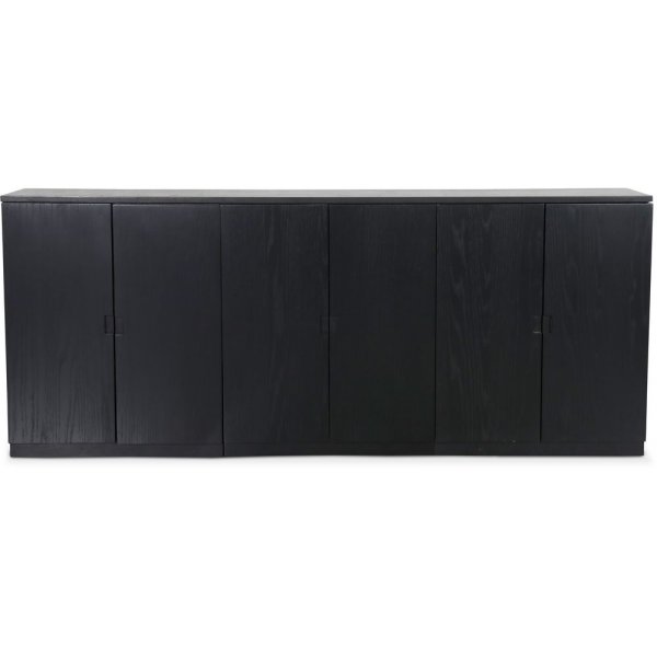 Level sideboard i svartbetsad ek med slta drrar 210 cm