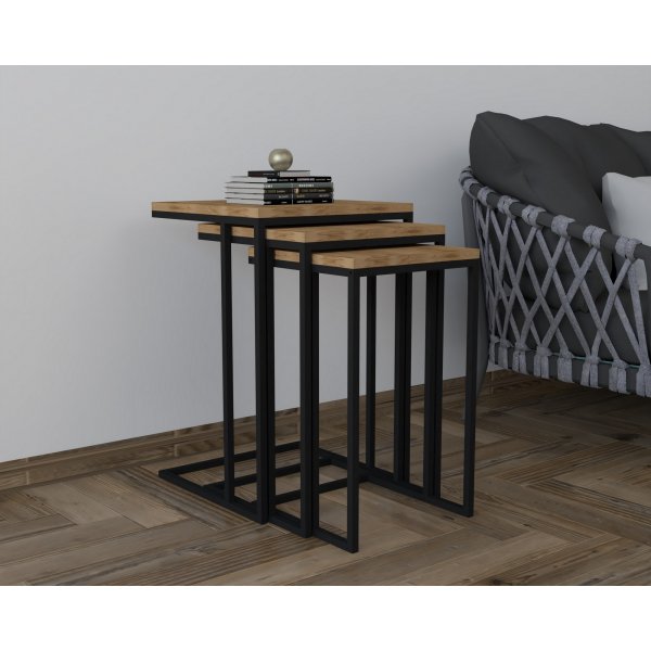 Table  manger Stoli 32/36/40 x 32/36/40 cm - Noir/marron fonc