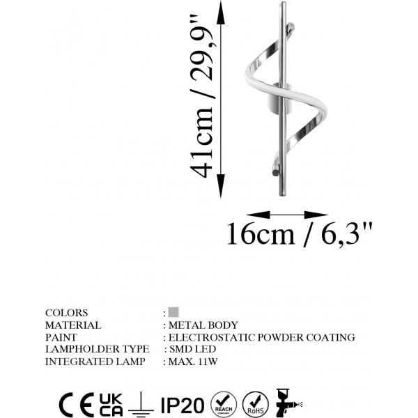 Makena vägglampa - Krom Makena vägglampa - Krom