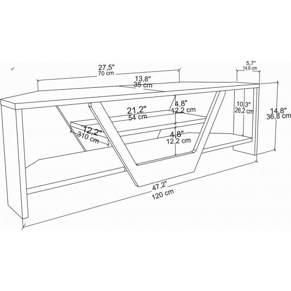 Banc multimdia Sare - Blanc/chne