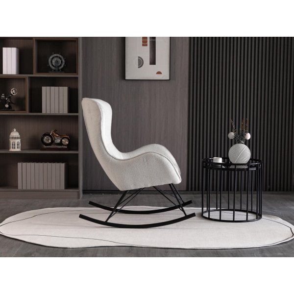 Chaise à bascule Doro - Blanc/noir Chaise à bascule Doro - Blanc/noir