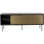 Volume mediabnk 132 cm - Svart/mssing