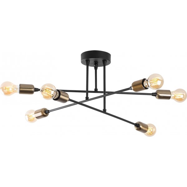 Uitlopende plafondlamp 1501 - Zwart
