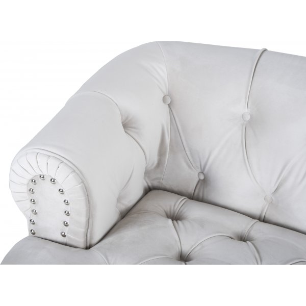Soffa 3-sits chesterfield beige sammet