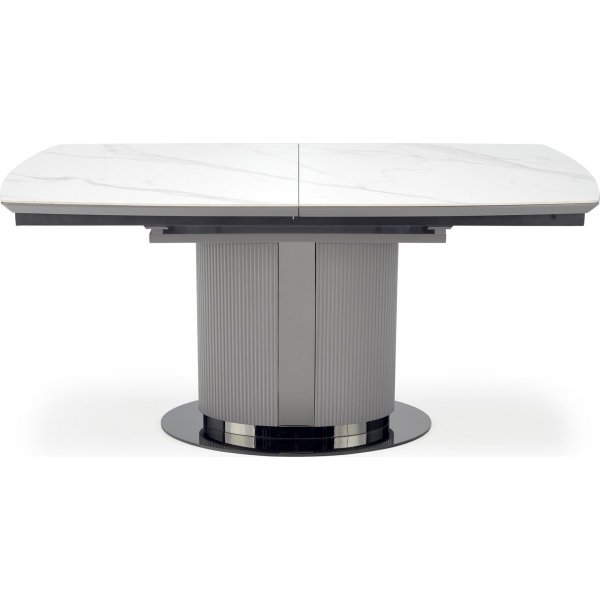 Table à manger Dancan 160-220 x 90 cm - Marbre blanc/gris Table à manger Dancan 160-220 x 90 cm - Marbre blanc/gris