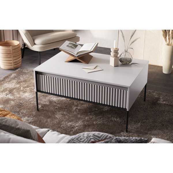 Table basse Trend 100 x 70 cm - Gris/noir