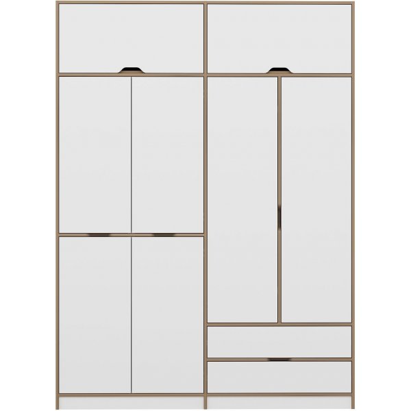 Armoire Elina 185 x 52 x 253 cm - Blanc/marron Armoire Elina 185 x 52 x 253 cm - Blanc/marron
