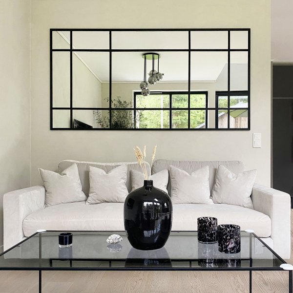 Helkroppsspegel 110 × 220 cm Spröjsad - Svart ram Helkroppsspegel 110 × 220 cm Spröjsad - Svart ram