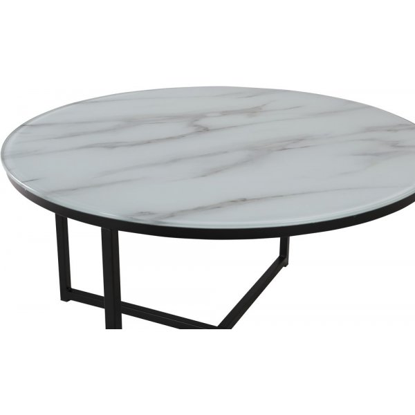 Link soffbord 80 cm - Svart/vit