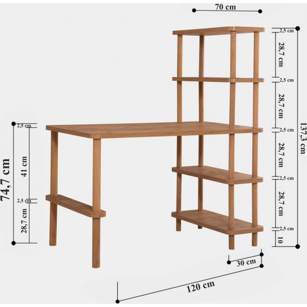 Nano skrivbord 120x70 cm - Furu Nano skrivbord 120x70 cm - Furu