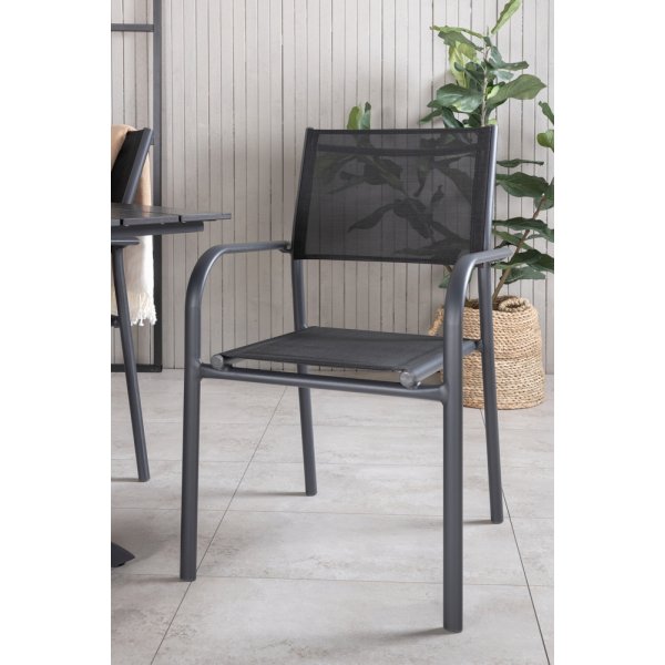 Denver utematgrupp med 4 st Santorini stolar - Svart