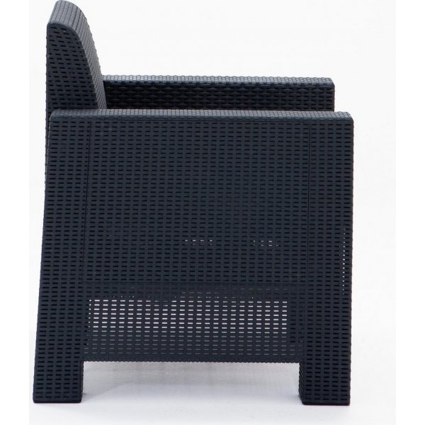 Groupe de salon Aksu avec canapé 2 places - Anthracite Groupe de salon Aksu avec canapé 2 places - Anthracite