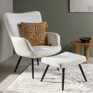 Fauteuil Como en boucl blanc