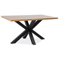 Finley 150 cm matbord - Massiv ek/svart Finley 150 cm matbord - Massiv ek/svart