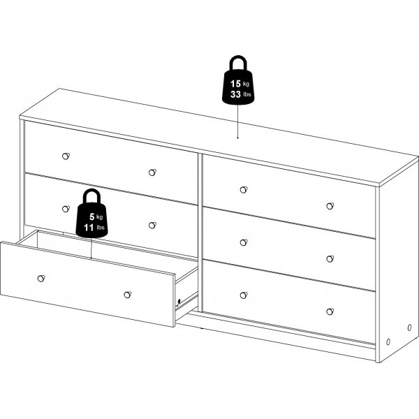 May zwarte ladekast met 6 lades May zwarte ladekast met 6 lades