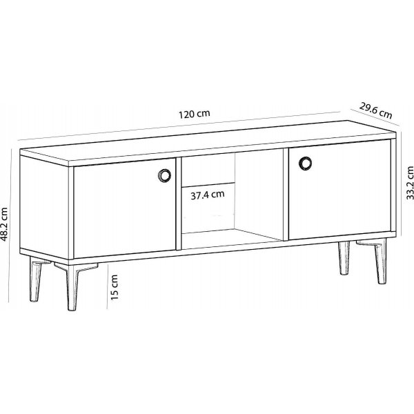 Paridon TV-bänk - Safir/ek/vit Paridon TV-bänk - Safir/ek/vit