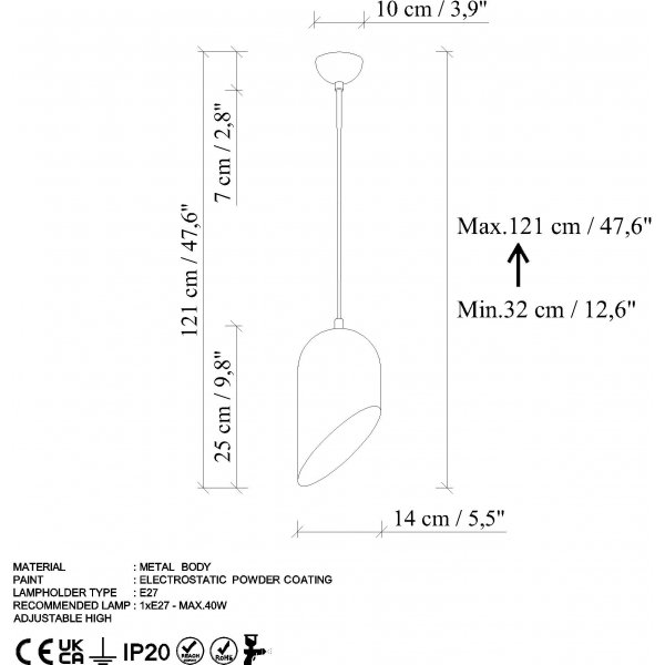 Kesik taklampa 6161 - Vintage Kesik taklampa 6161 - Vintage