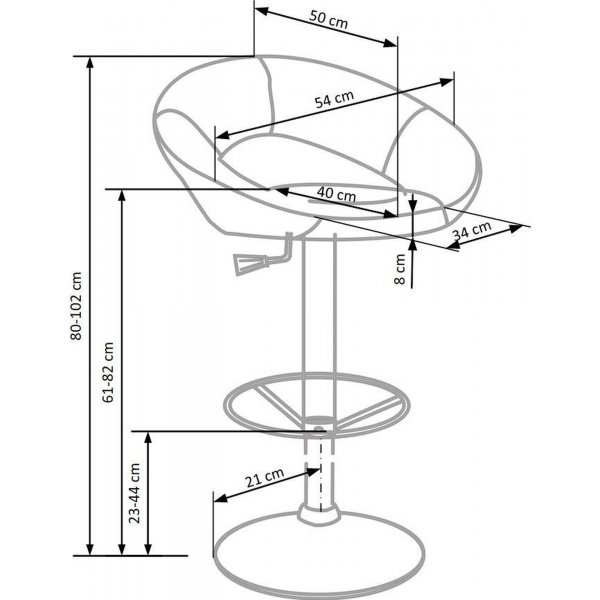 Tabouret de Bar Kasey - Blanc Crème Tabouret de Bar Kasey - Blanc Crème