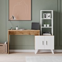 Albert skrivbord 150x45 cm - Furu/vit Albert skrivbord 150x45 cm - Furu/vit
