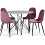 Zoo matgrupp 105 cm inkl. 4 st Carisma rosa stolar - Svart / Ljus Marmor + 3.00 x Mbeltassar
