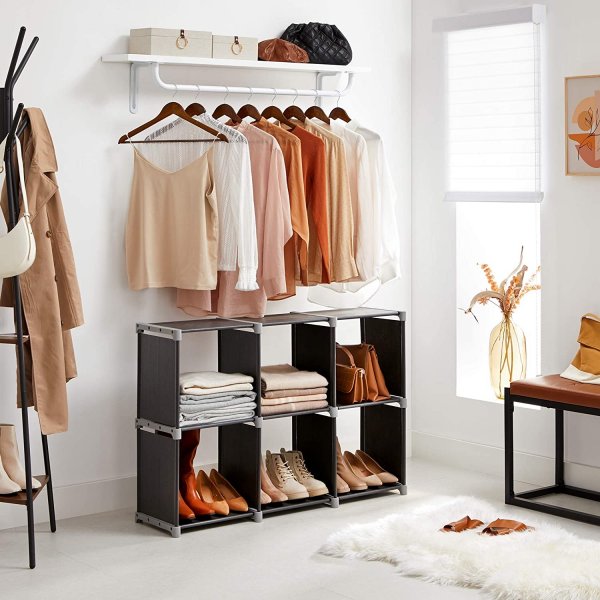 Kasper hylla 6 fack - Svart/grå Kasper hylla 6 fack - Svart/grå