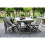 Matgrupp Salt gr teak: Bord 240 cm inklusive 6 st fllbara stolar i gr teak