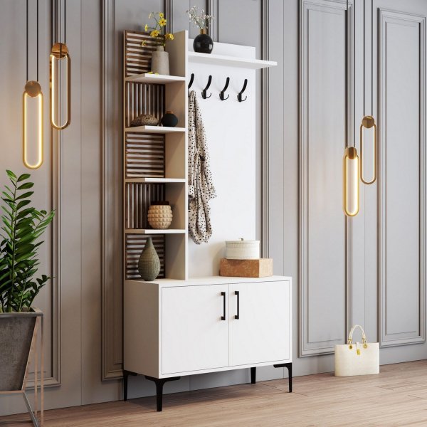 Meuble d'entrée Viyana 90 cm - Blanc Meuble d'entrée Viyana 90 cm - Blanc