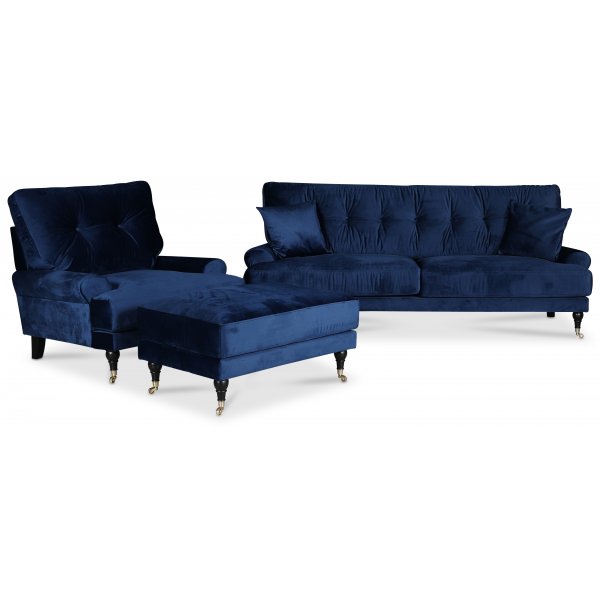 Adena fåtölj i mörkblå sammet Adena fåtölj i mörkblå sammet