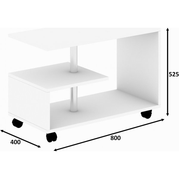 Table basse Karaf 80 x 40 cm - Blanc Table basse Karaf 80 x 40 cm - Blanc