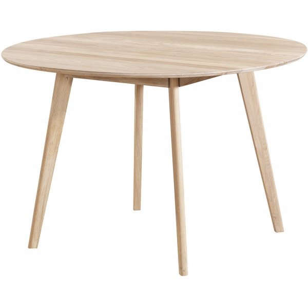 Katie runt matbord 115 cm - Whitewash ek