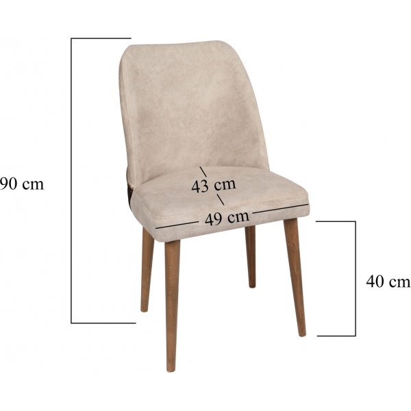 Ensemble de chaises Nova - Blanc crème/noyer Ensemble de chaises Nova - Blanc crème/noyer