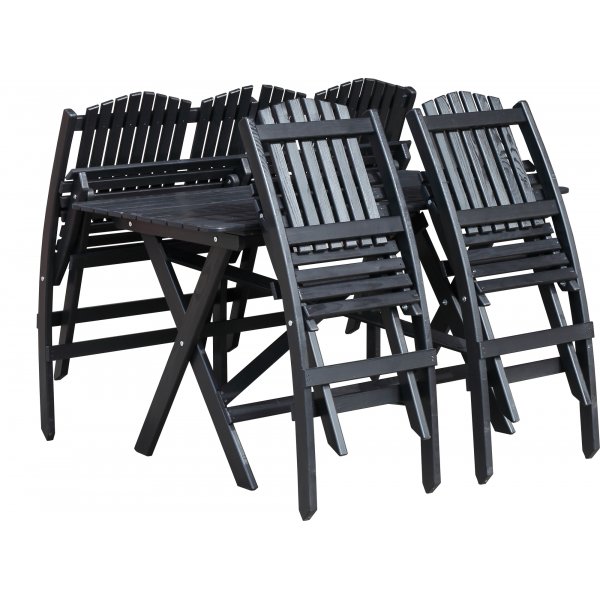 Groupe de repas Haväng (canapé avec 2 chaises et table) - Noir Groupe de repas Haväng (canapé avec 2 chaises et table) - Noir