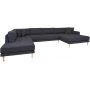 Lido U-soffa med ppen avslut - Mrkgr