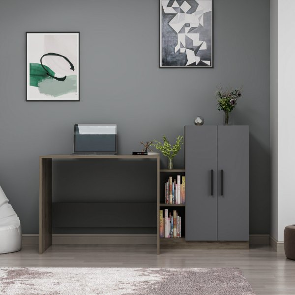 Still skrivbord 160x60 cm - Valnöt/antracit Still skrivbord 160x60 cm - Valnöt/antracit