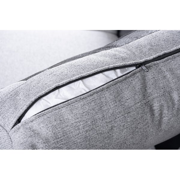 Bank met omkeerbare divan grijs 283 cm