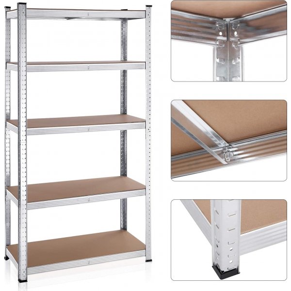 Étagère Galore 180 cm, lot de 2 - Argent/beige Étagère Galore 180 cm, lot de 2 - Argent/beige