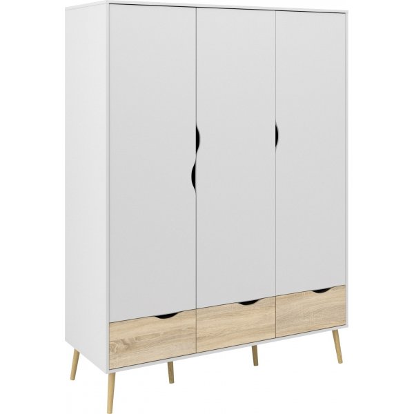 Armoire Oslo  3 portes - Blanc/chne