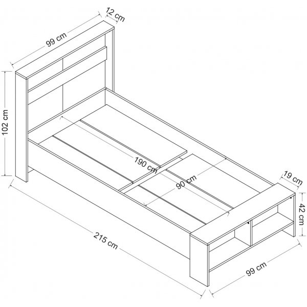 Life eenpersoonsbed 90 x 200 cm - Wit